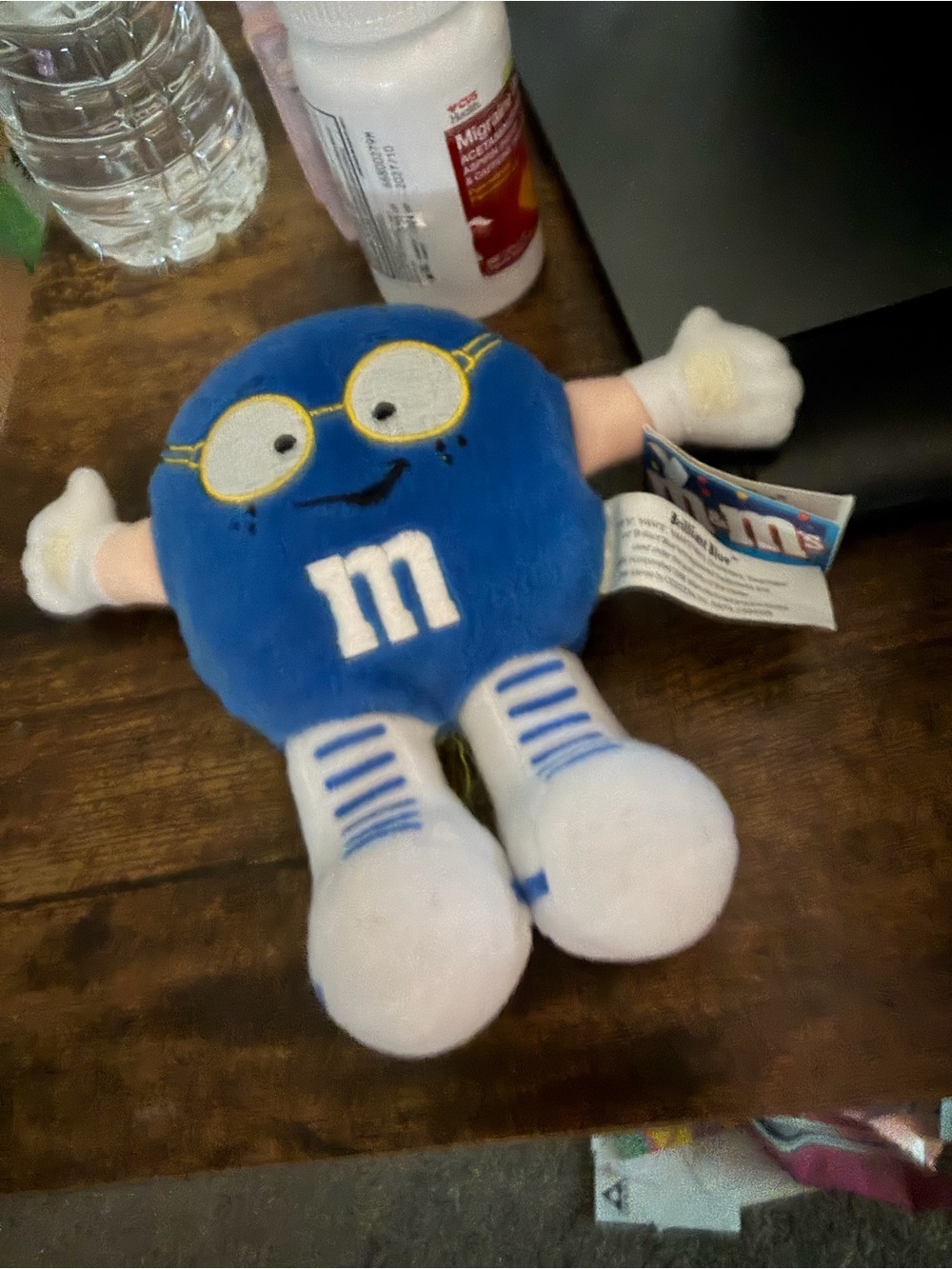 M&M'S Blue Plush Character with Yellow Glasses